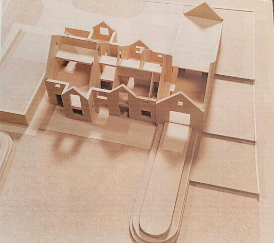 Architectural model of a building bird view