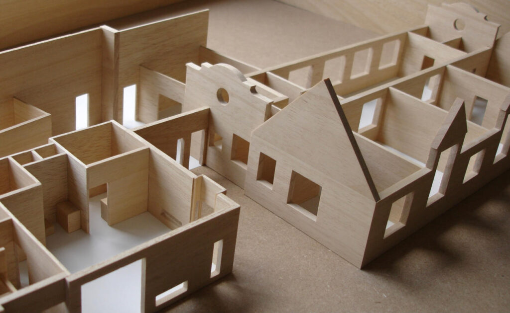 Architectural model of houses side view