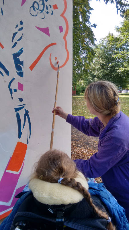 Drawing a mural