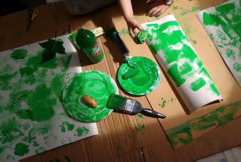 Painting with children