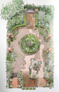 Book illustration Round garden feature